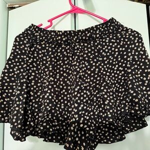 Japna Black Skirt with White Floral Design